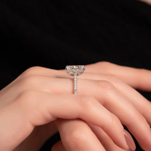 The Pave Natalie Set With A 1.5 Carat Radiant Lab Diamond