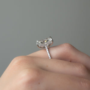 The Pave Natalie Set With A 1.5 Carat Radiant Lab Diamond