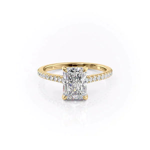 The Pave Natalie Set With A 2 Carat Radiant Lab Diamond