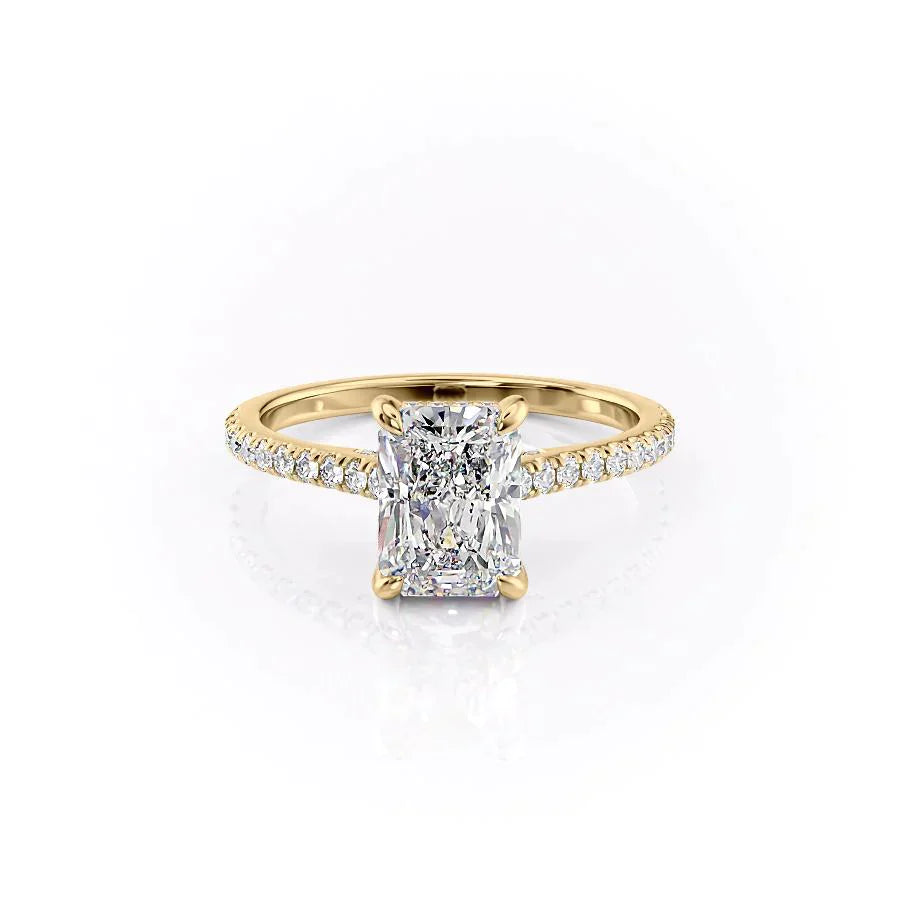 The Pave Natalie Set With A 3.5 Carat Radiant Moissanite