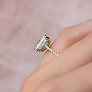 The Pave Natalie Set With A 1 Carat Radiant Lab Diamond