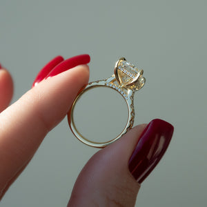 The Pave Natalie Set With A 1 Carat Radiant Lab Diamond