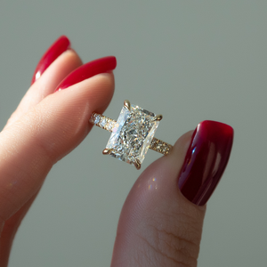 The Pave Natalie Set With A 1 Carat Radiant Lab Diamond
