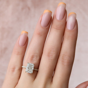 The Pave Natalie Set With A 1 Carat Radiant Lab Diamond