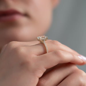 The Pave Natalie Set With A 1 Carat Radiant Lab Diamond
