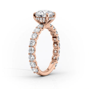 The Adelle Set With A 3 Carat Emerald Moissanite