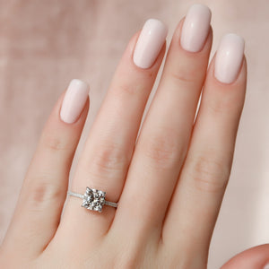 The Low Profile Kamellie Set With A 2 Carat Cushion Lab Diamond
