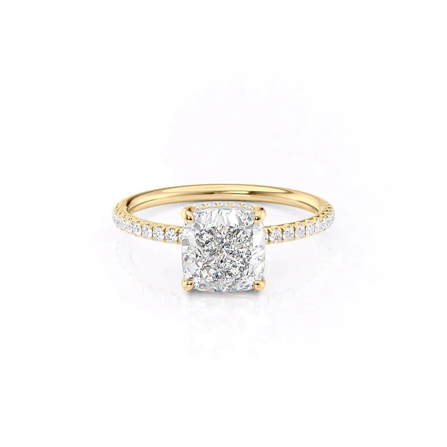The Low Profile Kamellie Set With A 3 Carat Cushion Lab Diamond