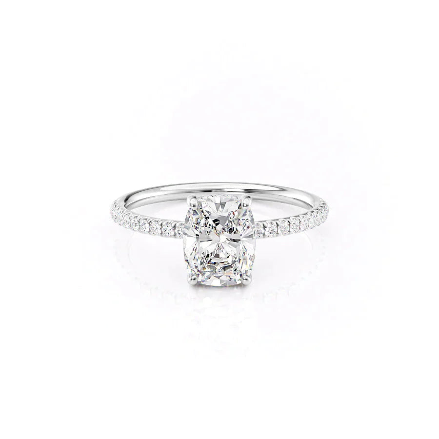 The Low Profile Kamellie Set With A 2 Carat Elongated Cushion Lab Diamond