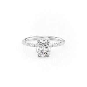 The Low Profile Kamellie Set With A 4.5 Carat Elongated Cushion Moissanite