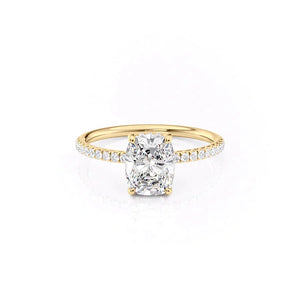 The Low Profile Kamellie Set With A 2.5 Carat Elongated Cushion Moissanite