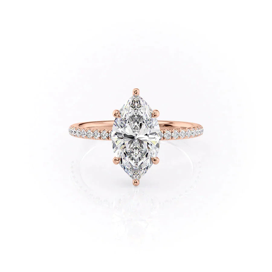 The Low Profile Kamellie Set With A 1.5 Carat Marquise Lab Diamond