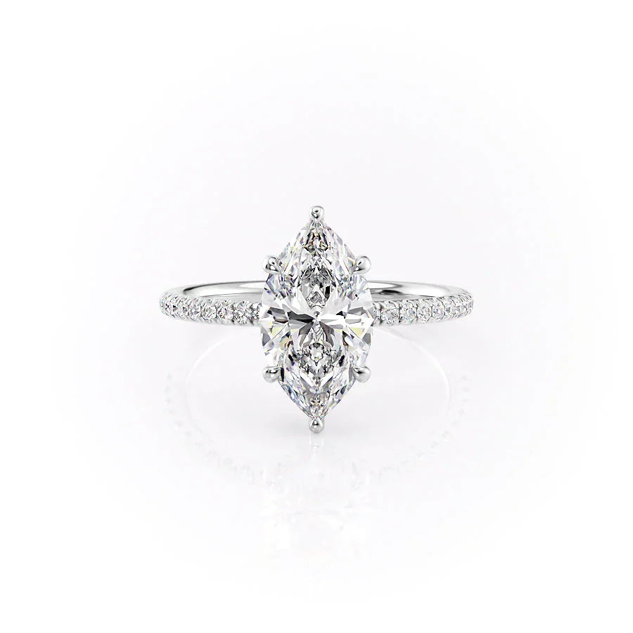 The Low Profile Kamellie Set With A 4.5 Carat Marquise Moissanite