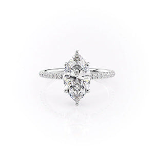The Low Profile Kamellie Set With A 4.5 Carat Marquise Moissanite