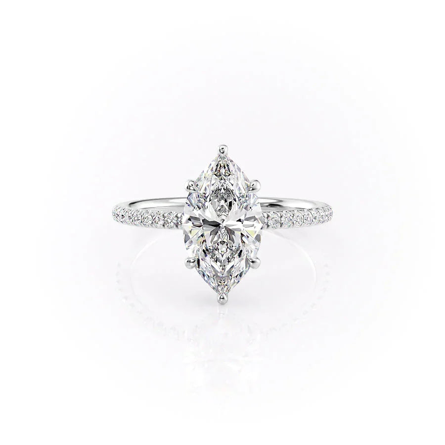 The Low Profile Kamellie Set With A Marquise Moissanite