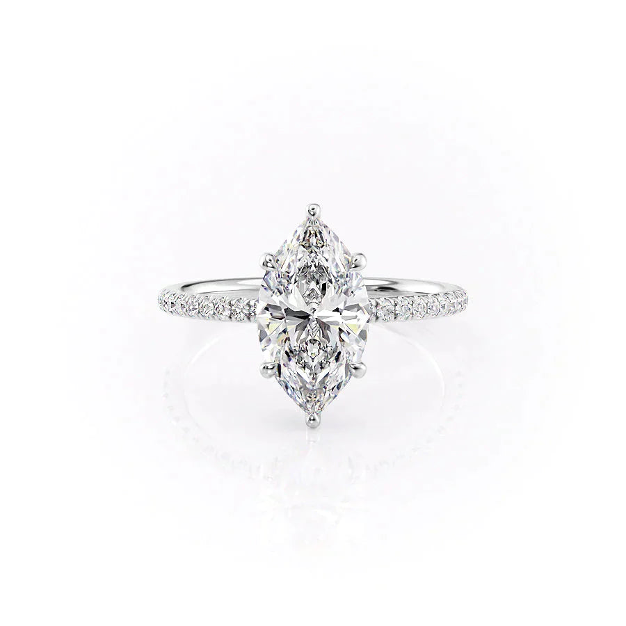 The Low Profile Kamellie Set With A 1.5 Carat Marquise Lab Diamond