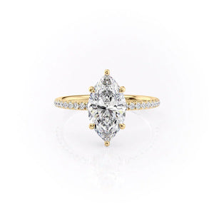 The Low Profile Kamellie Set With A 2.5 Carat Marquise Moissanite