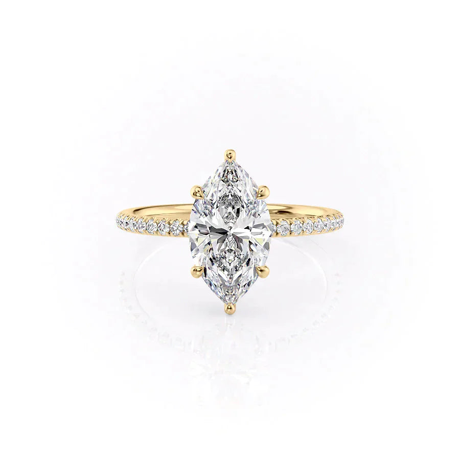 The Low Profile Kamellie Set With A 1 Carat Marquise Lab Diamond