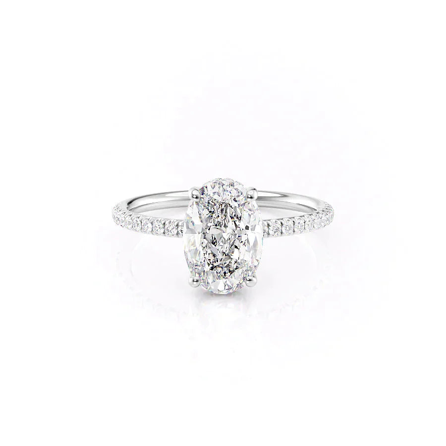 The Low Profile Kamellie Set With A 1 Carat Oval Lab Diamond