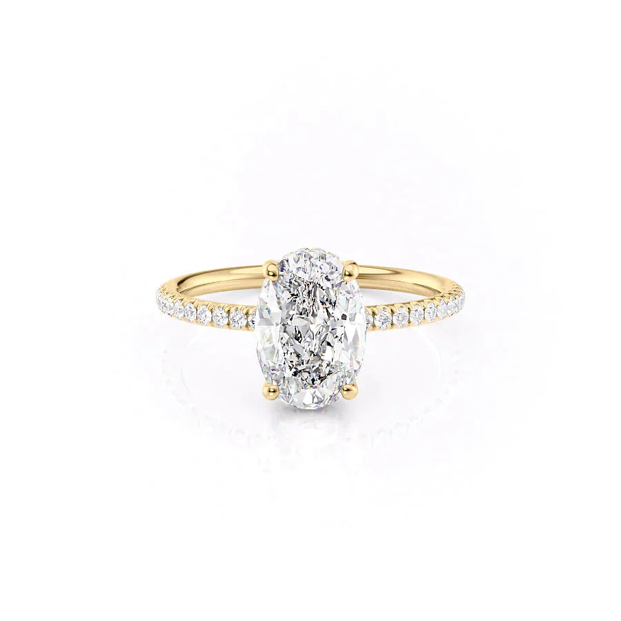 The Low Profile Kamellie Set With A 1 Carat Oval Lab Diamond
