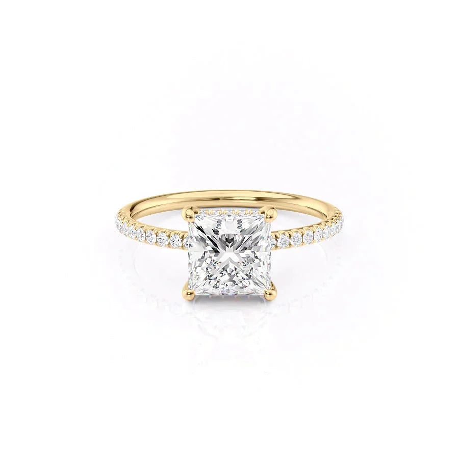 The Low Profile Kamellie Set With A 2 Carat Princess Lab Diamond