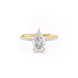 The Low Profile Kamellie Set With A 1.5 Carat Pear Lab Diamond
