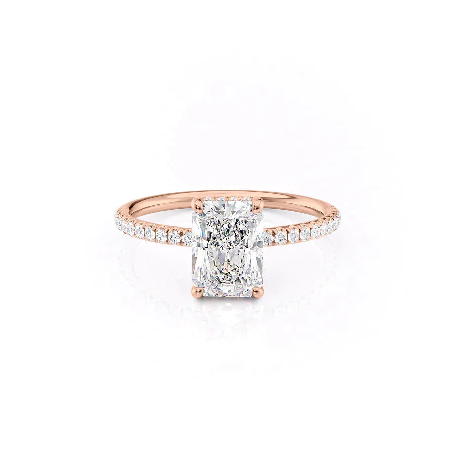 The Low Profile Kamellie Set With A 1.5 Carat Radiant Moissanite