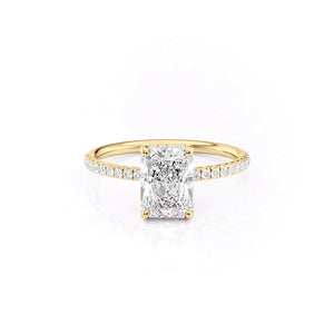 The Low Profile Kamellie Set With A 1.5 Carat Radiant Moissanite
