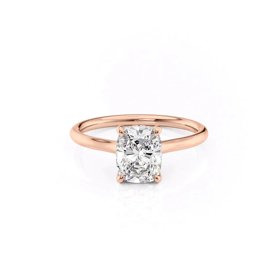 The Ellie Set With A 2.5 Carat Elongated Cushion Lab Diamond
