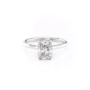 The Ellie Set With A 1.5 Carat Elongated Cushion Lab Diamond