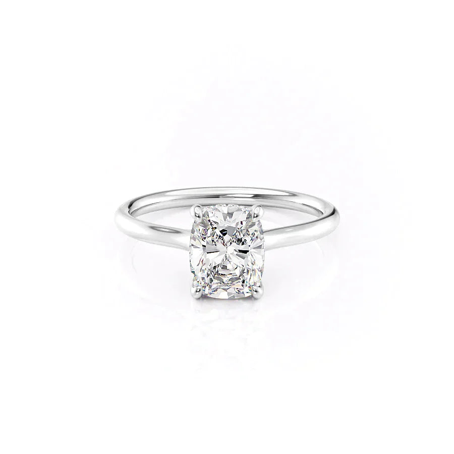 The Ellie Set With A 2 Carat Elongated Cushion Lab Diamond