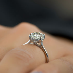 The Ellie Set With A 2 Carat Elongated Cushion Lab Diamond
