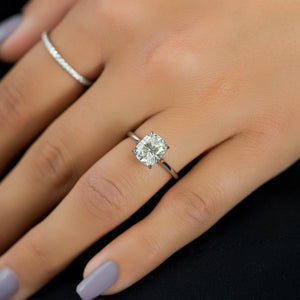 The Ellie Set With A 2 Carat Elongated Cushion Lab Diamond