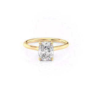 The Ellie Set With A 3 Carat Elongated Cushion Lab Diamond