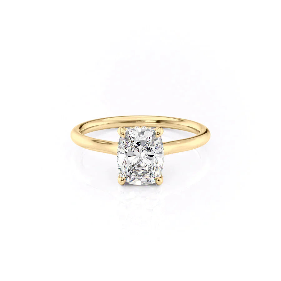 The Ellie Set With A 2.5 Carat Elongated Cushion Lab Diamond