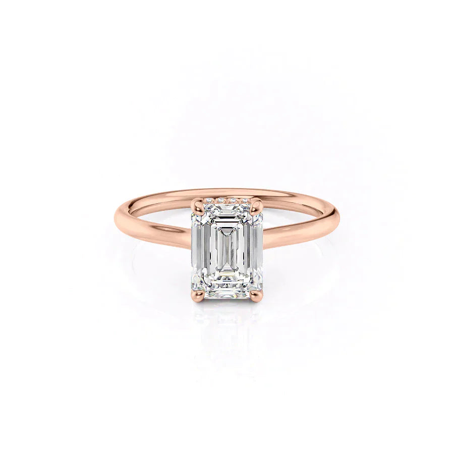 The Ellie Set With A 3 Carat Emerald Lab Diamond