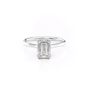The Ellie Set With A 2 Carat Emerald Lab Diamond