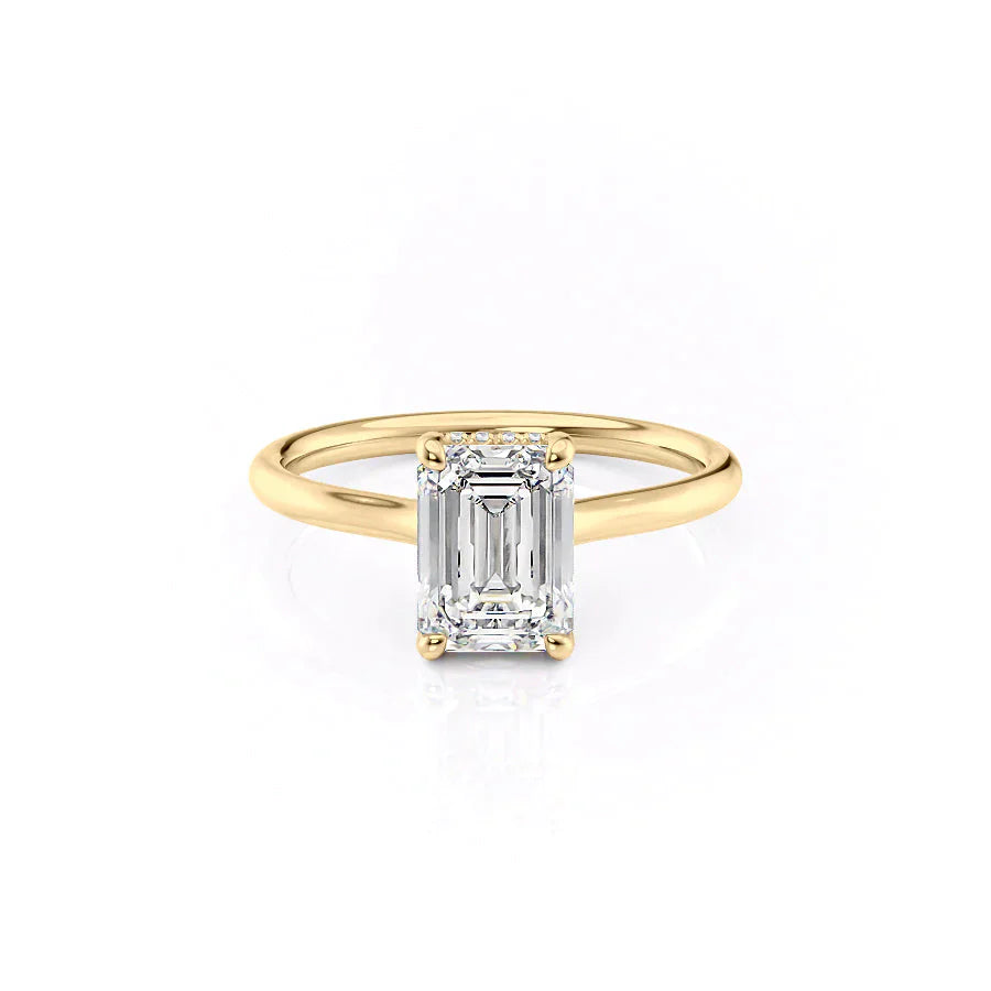 The Ellie Set With A 2.5 Carat Emerald Lab Diamond