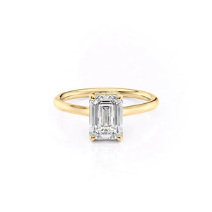 The Ellie Set With A 3 Carat Emerald Lab Diamond