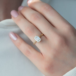 The Ellie Set With A 3 Carat Emerald Lab Diamond