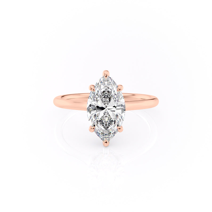 The Ellie Set With A 1.5 Carat Marquise Lab Diamond