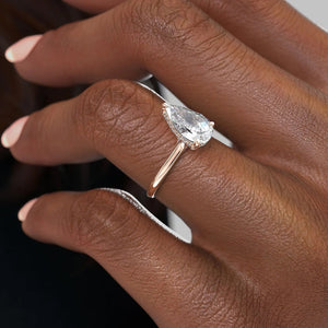 The Ellie Set With A 2.5 Carat Pear Lab Diamond