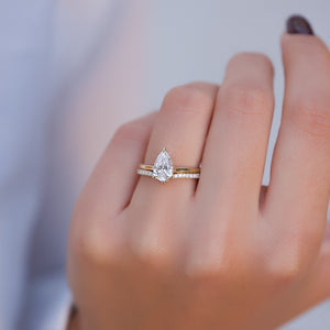 The Ellie Set With A 2.5 Carat Pear Lab Diamond