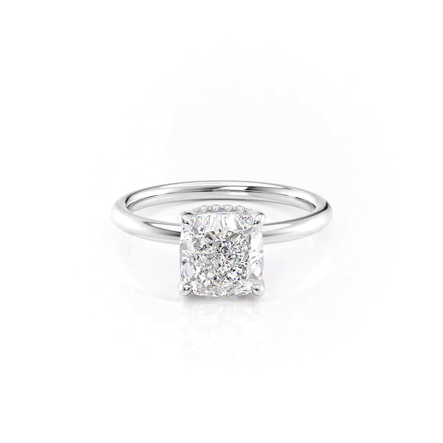 The Alex Set With A 3.5 Carat Cushion Moissanite
