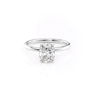 The Alex Set With A 4.5 Carat Elongated Cushion Moissanite
