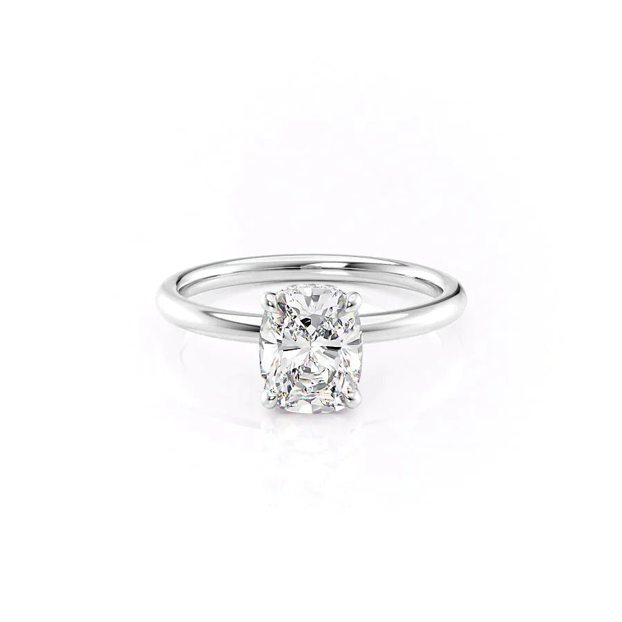The Alex Set With A 2.5 Carat Elongated Cushion Lab Diamond