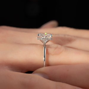 The Alex Set With A 3 Carat Elongated Cushion Lab Diamond