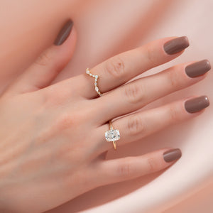 The Alex Set With A 2 Carat Elongated Cushion Lab Diamond