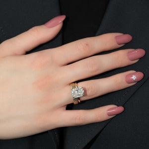 The Alex Set With A 2 Carat Elongated Cushion Lab Diamond
