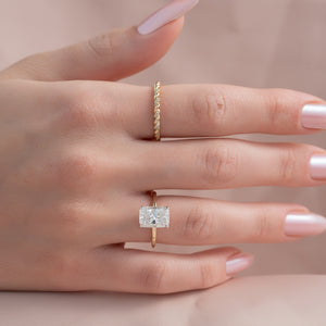The Alex Set With A 2 Carat Elongated Cushion Lab Diamond
